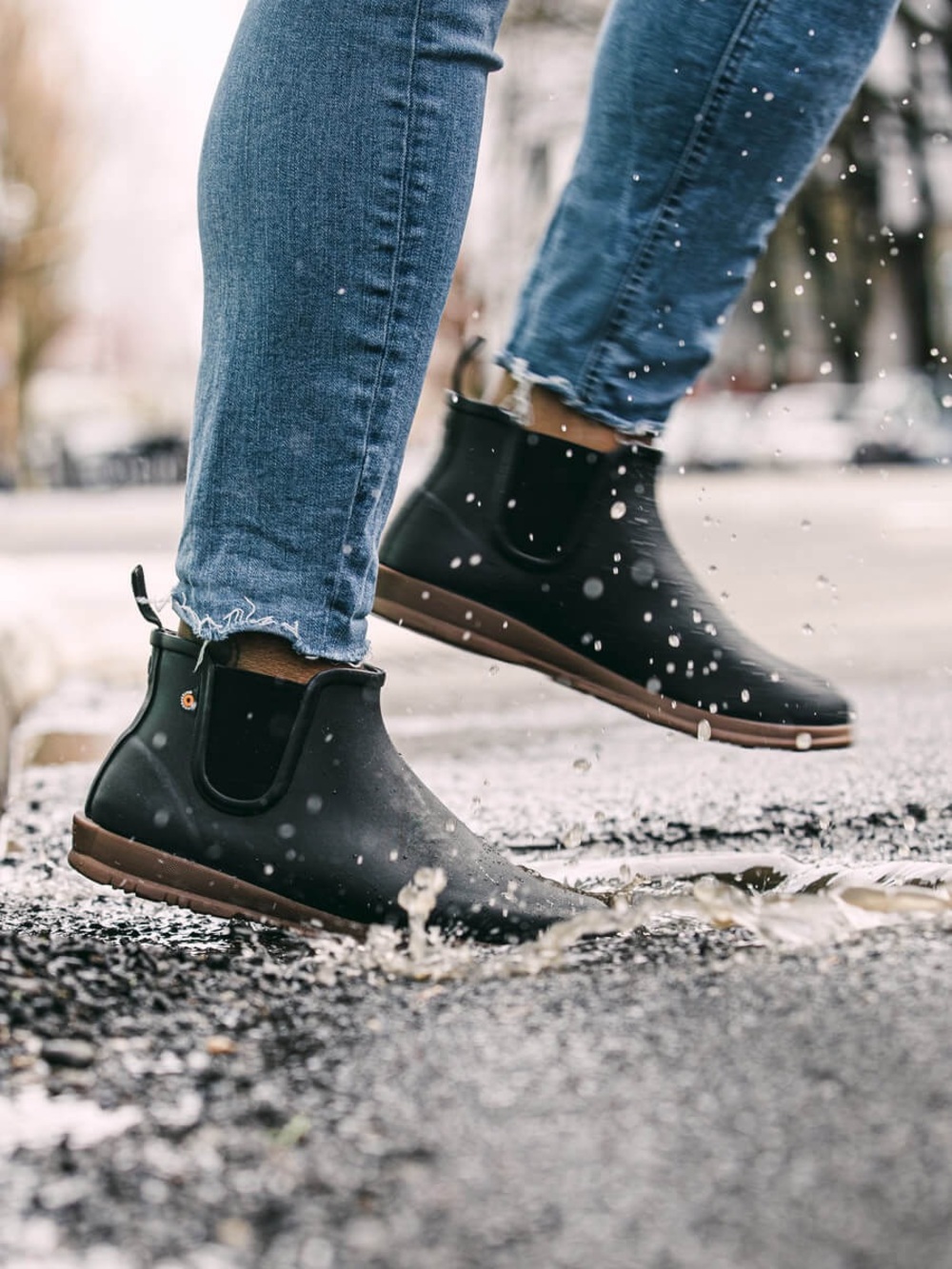Bogs Sweet Pea Boot Women’s US 6 EU 37 Waterproof Chelsea Ankle Boots Black